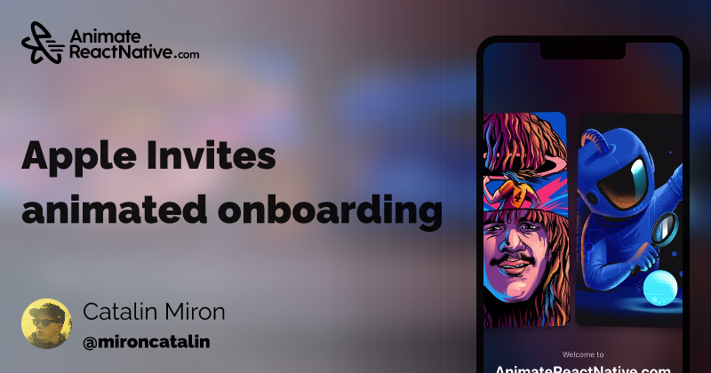 React Native Animations - Apple Invites animated onboarding